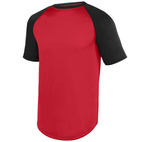 Augusta Sportswear Wicking Short Sleeve Baseball Jersey (1508), Color 'Red/Black'